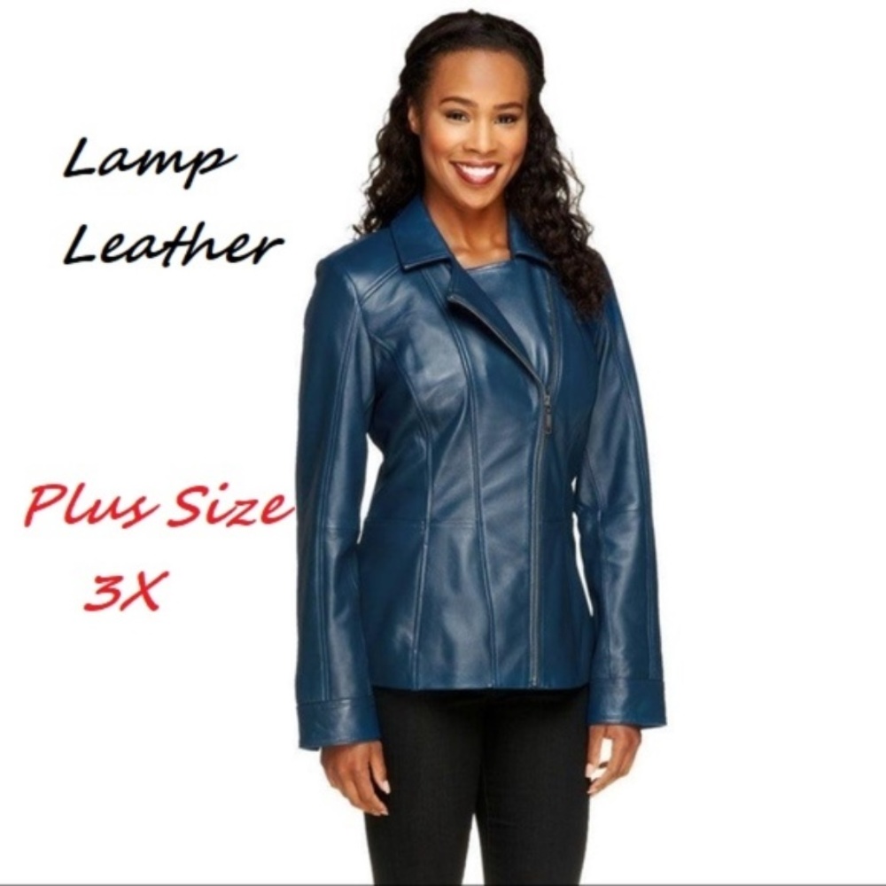 Denim & Co Lamb Leather Motorcycle Jacket NEW
